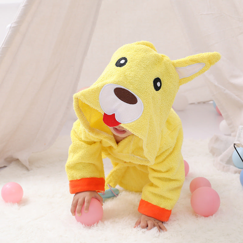 Cartoon Cute Animal Bathrobes Baby Hooded
