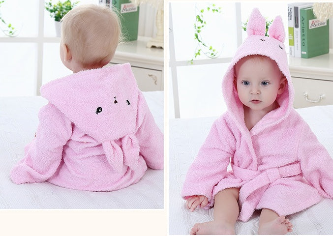 Cartoon Cute Animal Bathrobes Baby Hooded