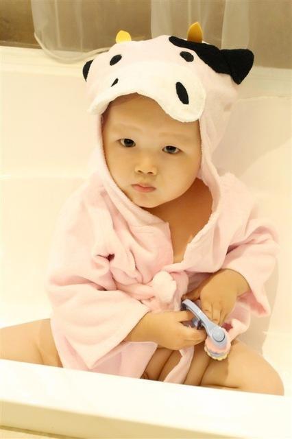 Cartoon Cute Animal Bathrobes Baby Hooded