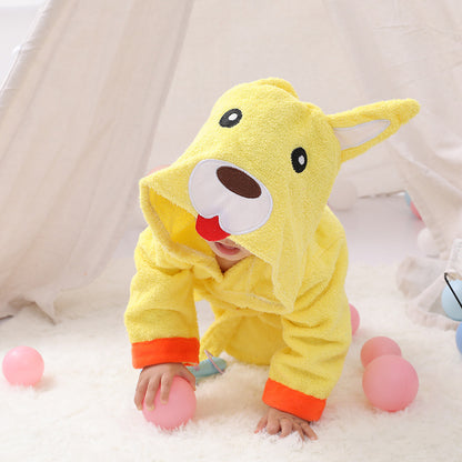 Cartoon Cute Animal Bathrobes Baby Hooded