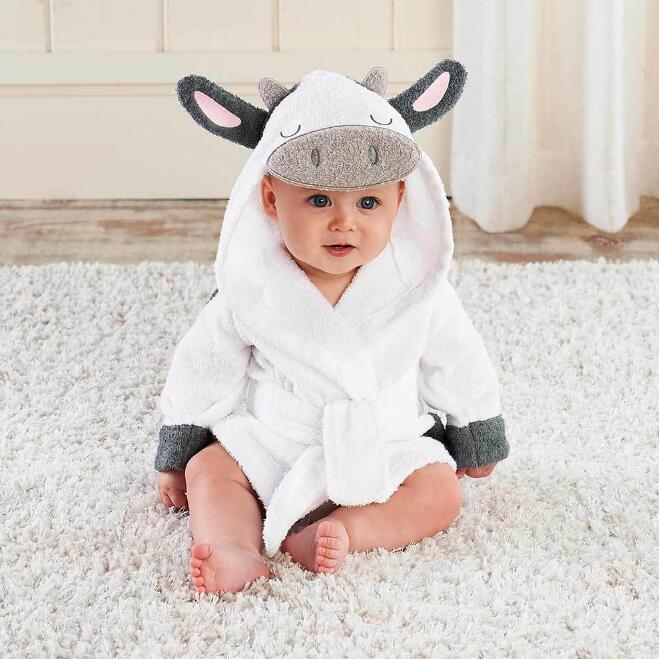 Cartoon Cute Animal Bathrobes Baby Hooded